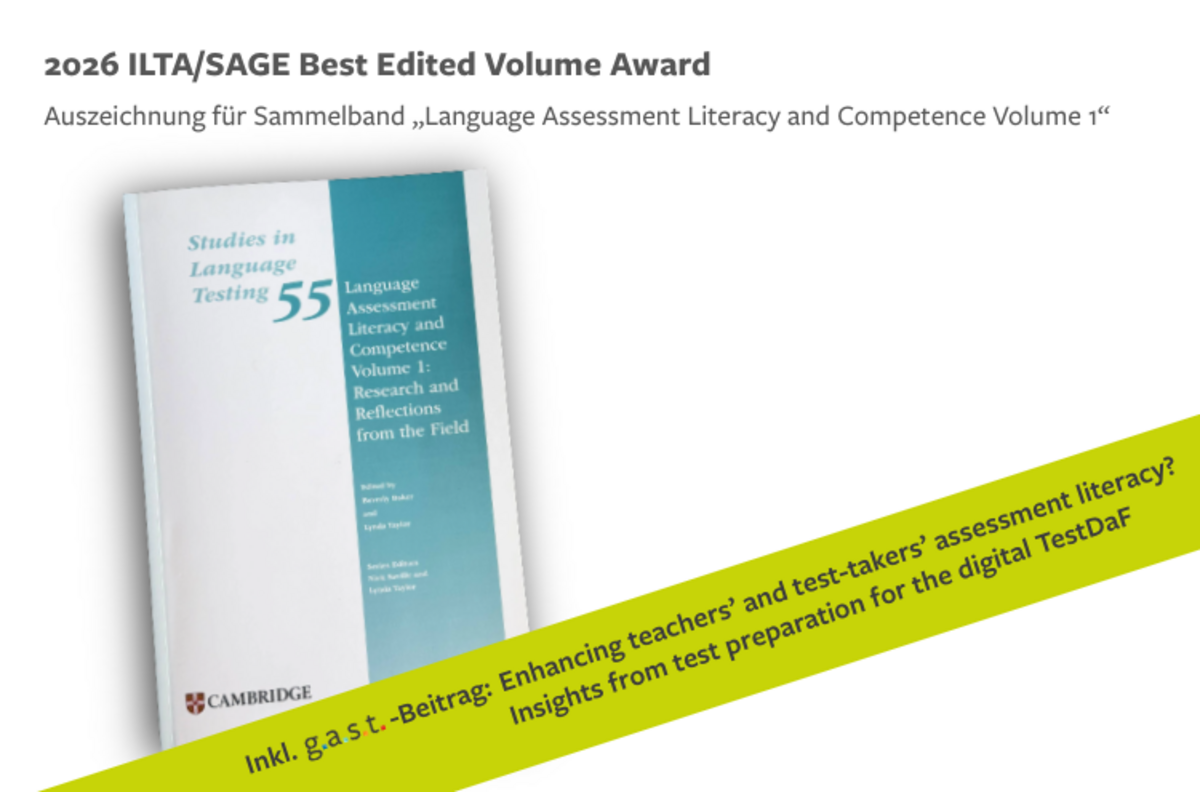 ILTA/SAGE Award 2026: g.a.s.t.-Beitrag zum digitalen TestDaF in prämiertem Fachband erschienen