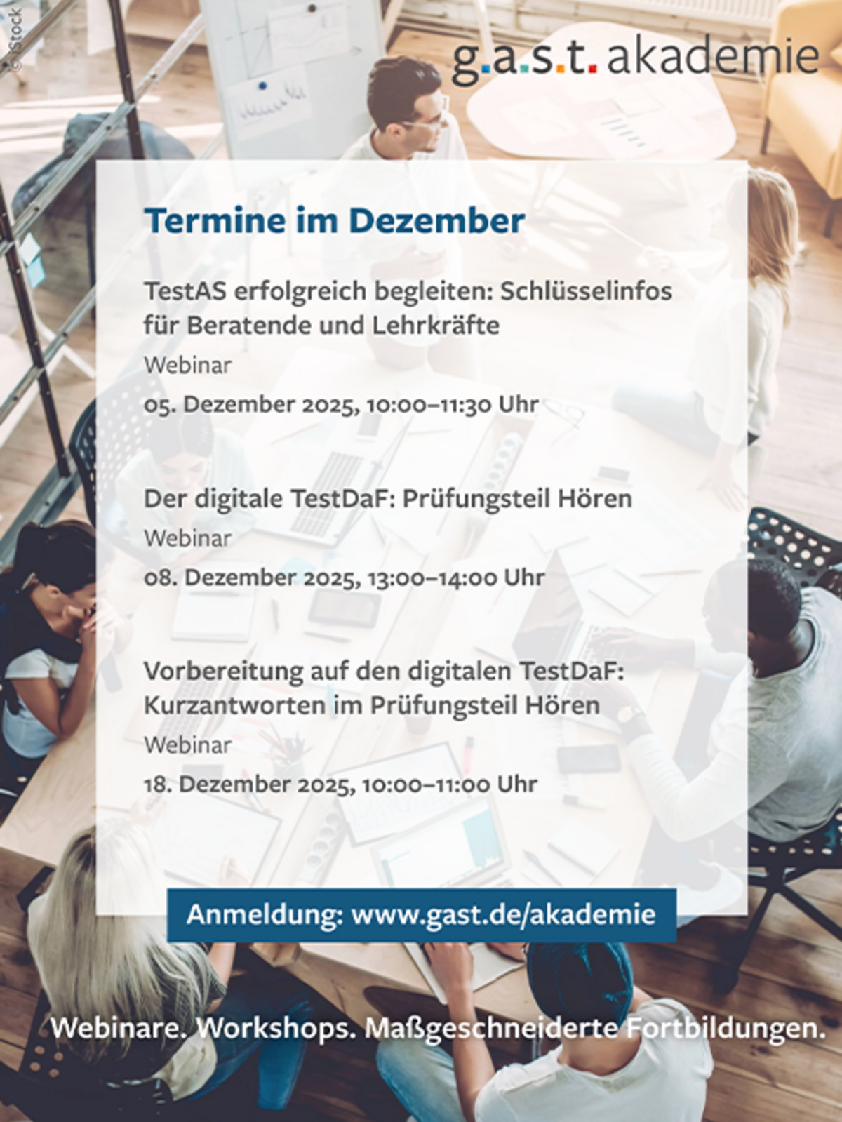 g.a.s.t.-Akademie: Ankündigung der drei letzten Webinartermine im Dezember 2026