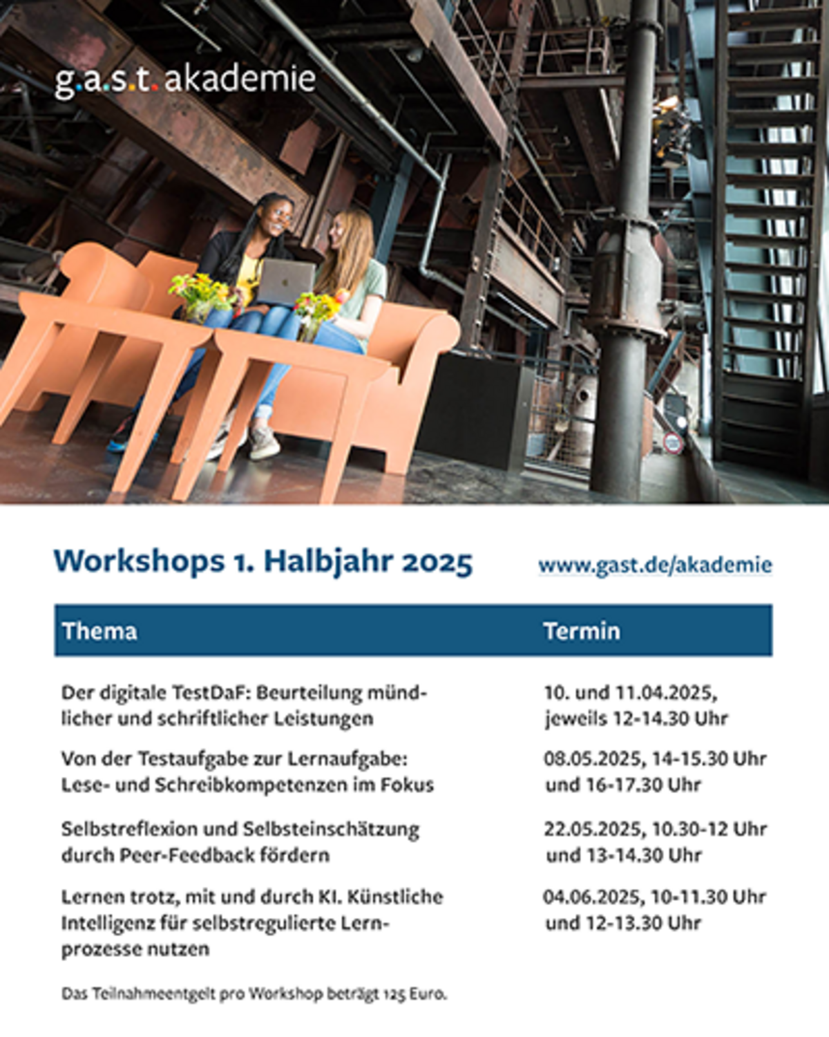 Imagebild mit den Workshop-Terminen der gast-Akademie 2025
