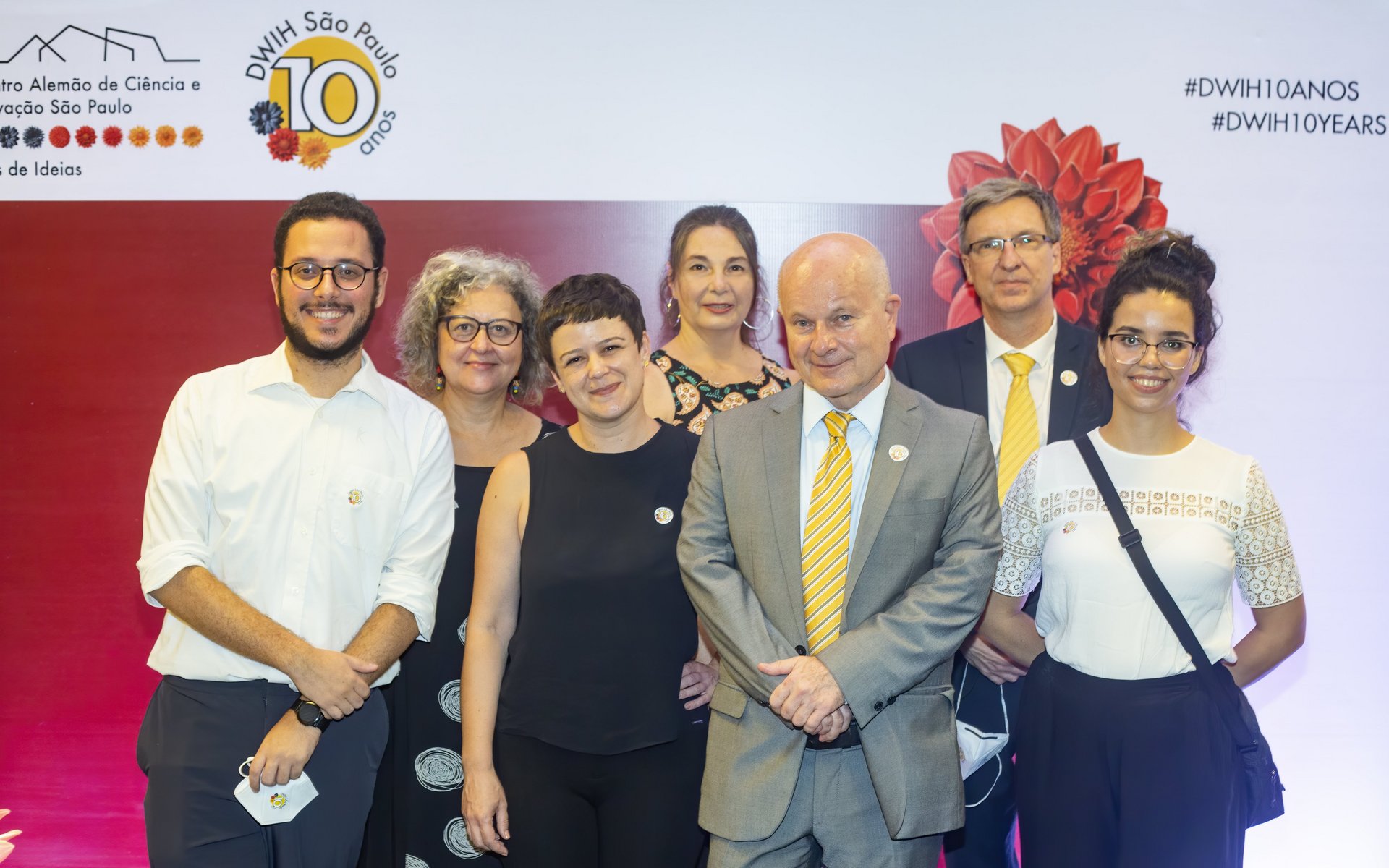 Das Team des DWIH São Paulo (von links nach rechts): Fábio Albuquerque, Yrani Albisser, Norma Müller, Daniela Theuer, Jochen Hellmann, Marcio Weichert und Pâmela de Oliveira. Alternativer Text