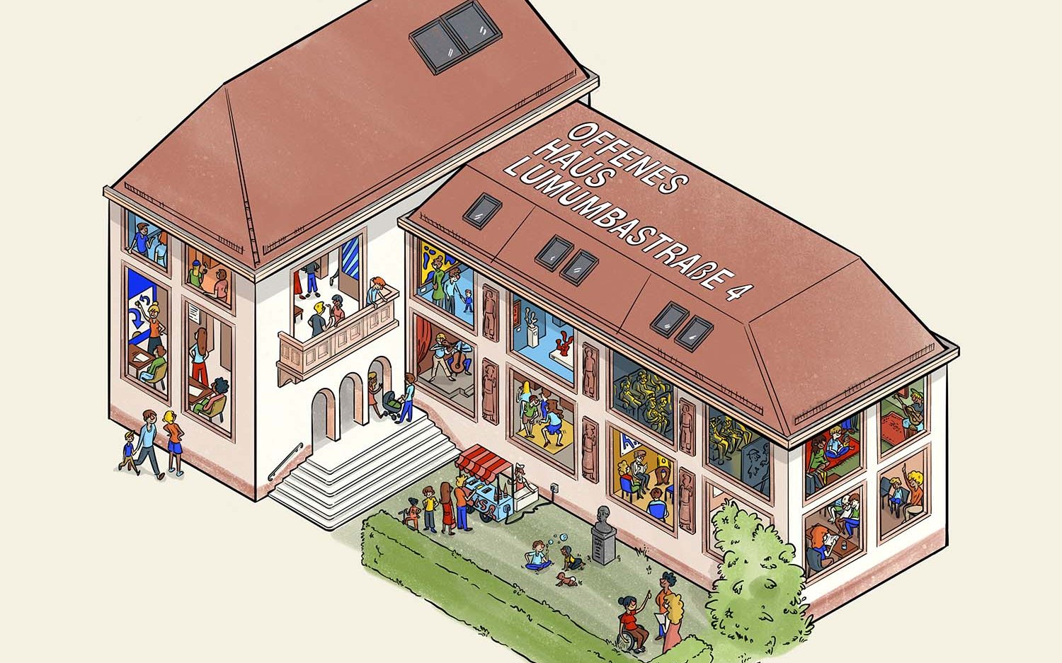 Illustration Offenes Haus Lumumbastraße, Leipzig